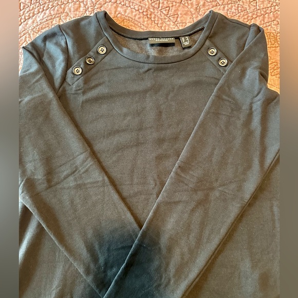 Susan Graver Weekend Regular Brushed Back Knit Tunic with Button Detail-Black-XS - Picture 11 of 14